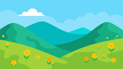 summer landscape with mountains