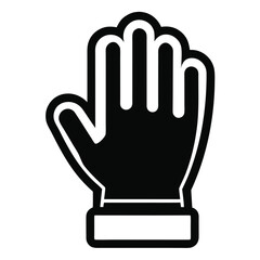 Simple black and white hand grip glove icon for various applications