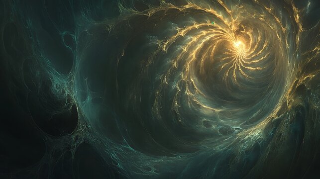 Abstract swirling vortex in deep space