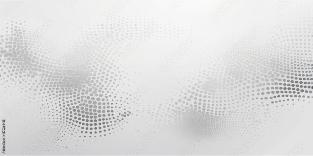 Poster abstract black and white halftone vector background with digital dot pattern and textured design