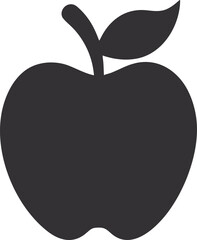 Black apple fruit silhouette icon vector illustration on white background