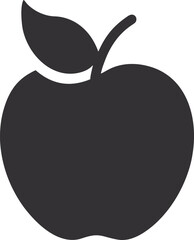 Black apple fruit silhouette icon vector illustration on white background