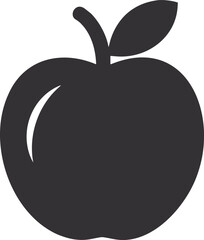Black apple fruit silhouette icon vector illustration on white background