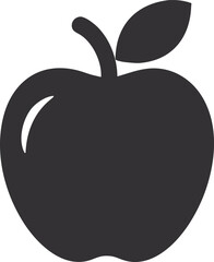 Black apple fruit silhouette icon vector illustration on white background