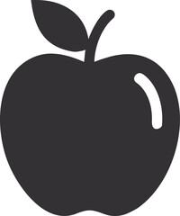 Black apple fruit silhouette icon vector illustration on white background