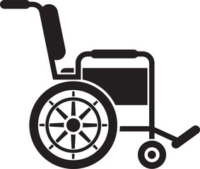 Silhouette Physical Handicap Patient Wheelchair