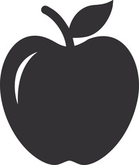 Black apple fruit silhouette icon vector illustration on white background