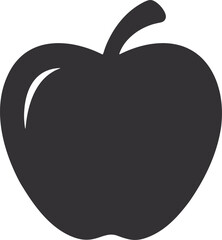 Black apple fruit silhouette icon vector illustration on white background