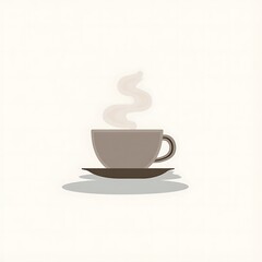 A simple illustration of a cup of hot beverage with steam rising.