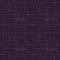 Seamless Geometric Metallic Pipe Line Pattern &ndash; Silver Lines on Black Background &ndash; Vector Design for Fabric, Wallpaper, Tile