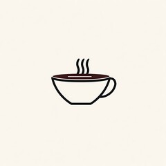 Simple outline of a hot beverage in a cup.