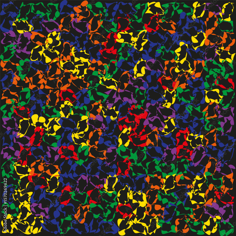 Poster colorful confetti chaos. random splatter surface. energetic vector texture. abstract bright noise.