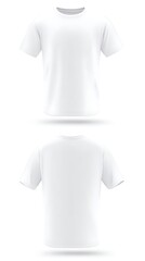 Blank white t-shirt front and back view.