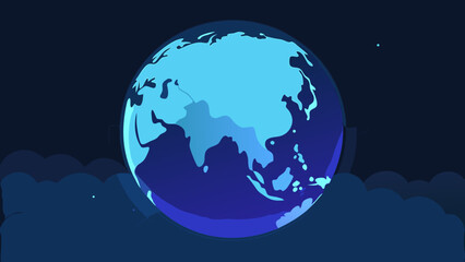 Fototapeta premium Global Perspective A Stylized Illustration of Earth at Night