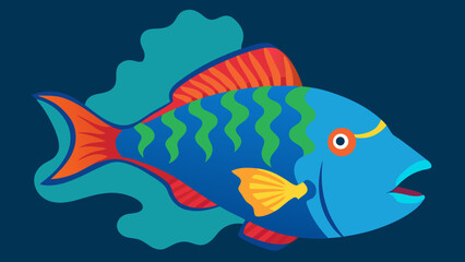 Vibrant Tropical Fish Illustration Underwater Ocean Life Art