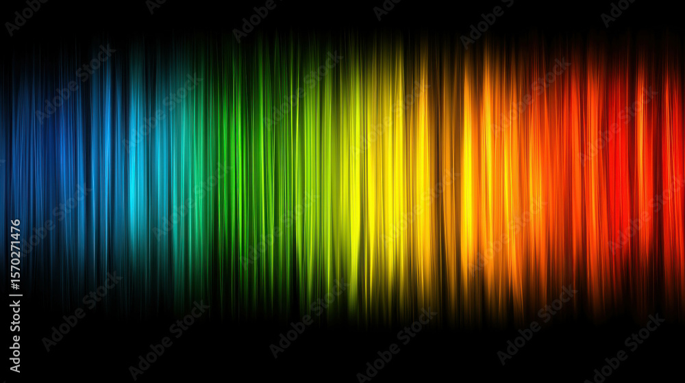 Poster vibrant light spectrum with soft gradients featuring colors of the rainbow on a dark background for 
