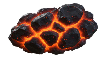 molten hot lava flow isolated, glowing magma texture, fiery volcanic element on white or transparent background, high quality PNG








