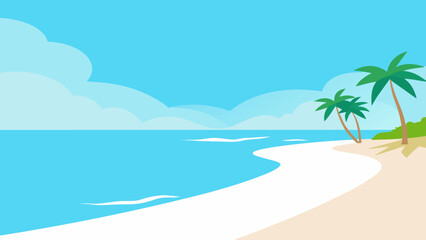 Fototapeta premium tropical beach with palm trees