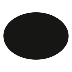 Abstract black oval bubble shape on clean white background