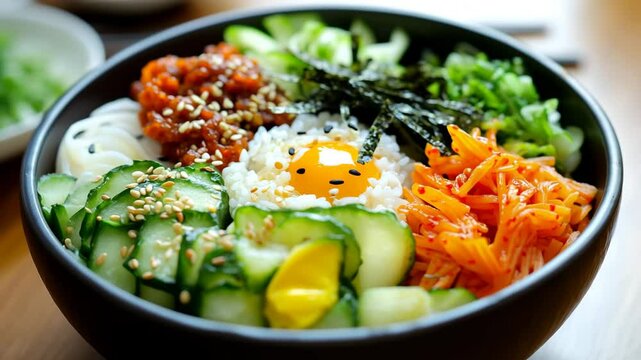 rice with vegetables, korean food, bibimbap
