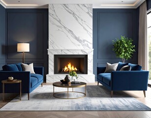 Elegant living room with fireplace