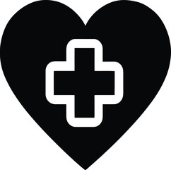 Obraz premium Heart graphic featuring a medical cross, suitable for healthcare or charity themes and adaptable as a logo.