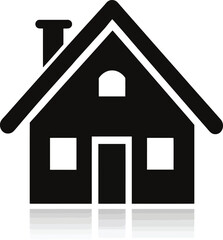 Contemporary home design presents a simple, symbolic house icon suitable for construction, real estate, architecture, or property business concepts.