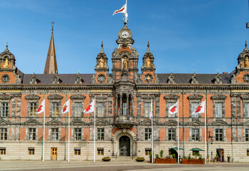 Malmo City Hall historic architecture in Sweden