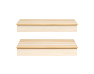 TwoStep Wooden Staircase with Light Wood Grain Texture and Simple Design.