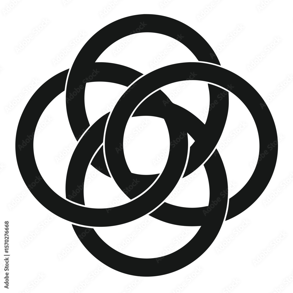 Poster abstract pattern of overlapping black ellipses on a clean white background