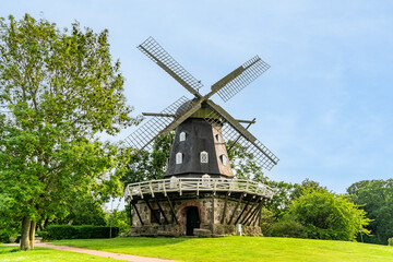 Historic Slottsmollan windmill landmark in Malmo Sweden