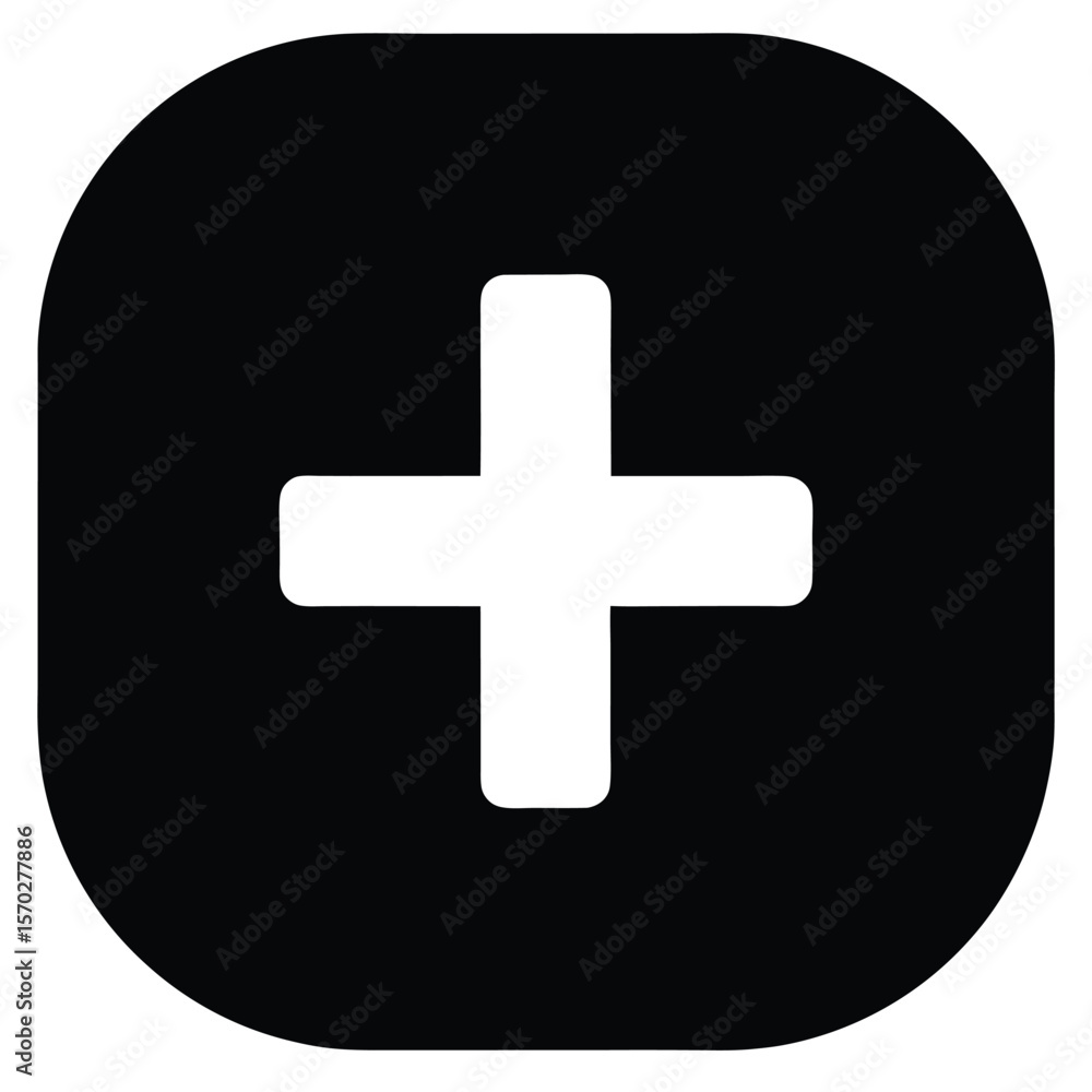 Poster abstract rounded square shape with creative negative space design