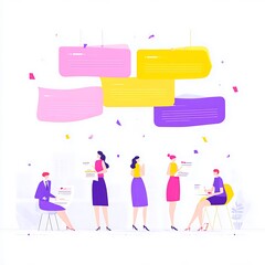 Group of women engaged in a collaborative discussion.