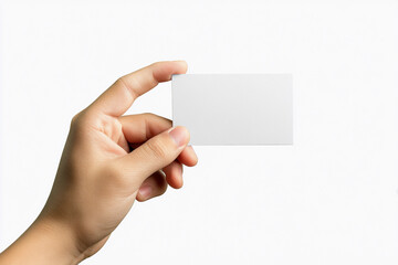Fototapeta premium Hand holding blank card ready for personal or business information