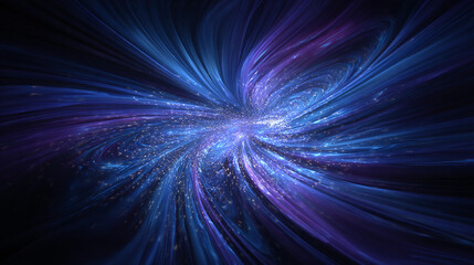 Cosmic swirl of purple and blue hues in a vast space environment