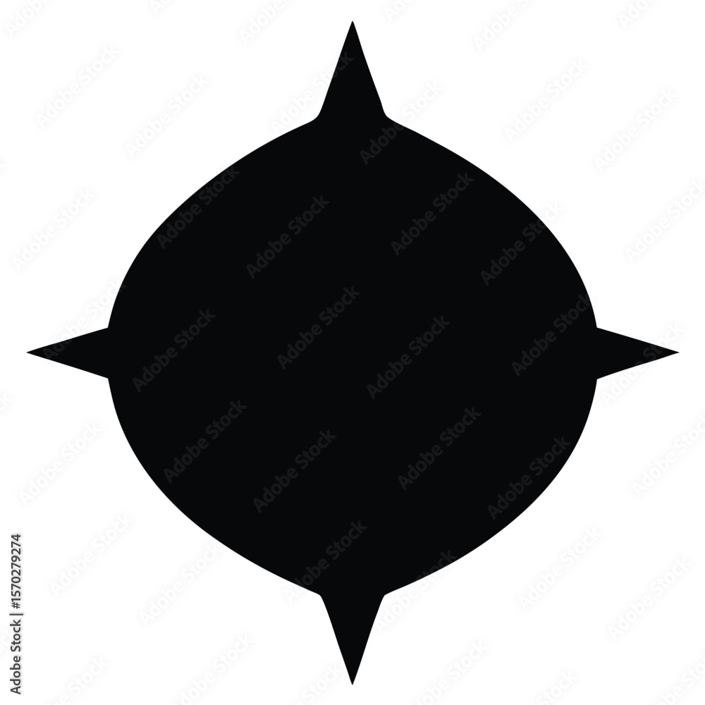 Poster abstract geometric shape with rounded tips and a sharp central point