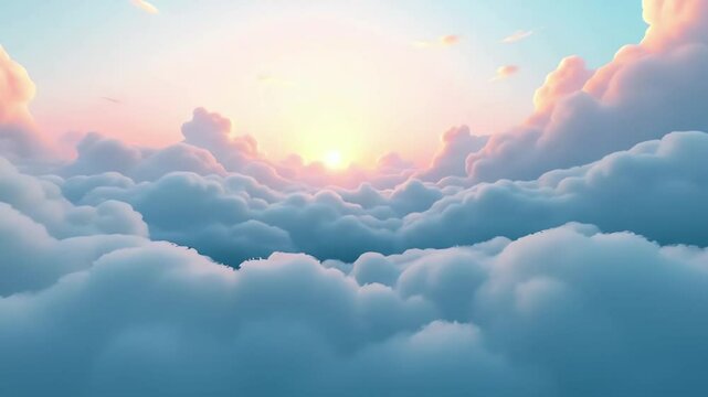 Cloudy sky fade-in animation with ambient sound