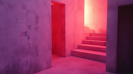 Fototapeta premium Pink Concrete Stairwell