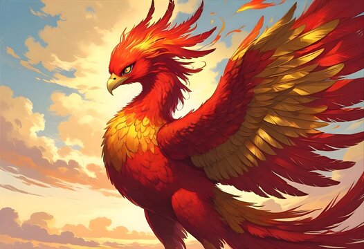幻想的でかっこいいフェニックスのイラスト