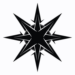 Fototapeta premium Abstract geometric starburst shape with sharp elongated points on a white background