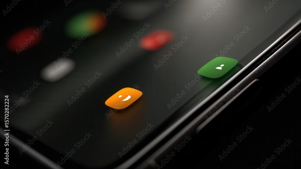 Poster close-up view of smartphone interface showing call and message options.