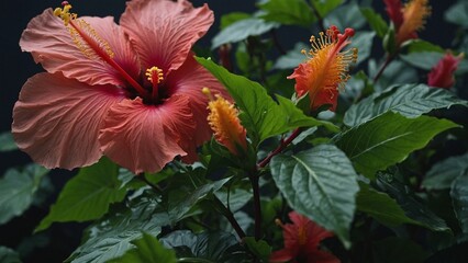 Obraz premium red hibiscus flower