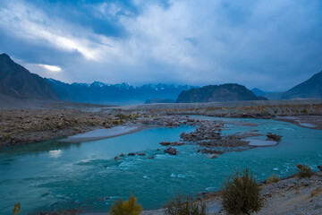 Beautiful Shigar valley, Skardu valley, known for its confluence of the Shigar and Indus rivers in...