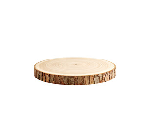Natural Wood Slice with Bark Edges and Visible Growth Rings.