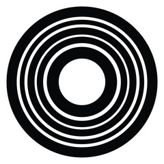 Abstract geometric thick concentric ring shape with a clean open center