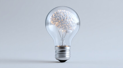 A conceptual light bulb filled with creative ideas, symbolizing innovation and inspiration in modern technology.