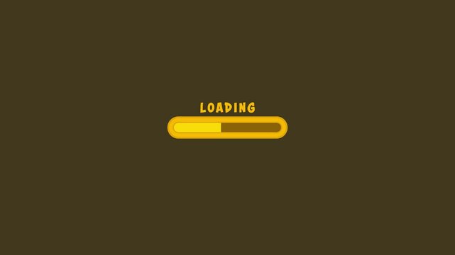 This video features a clean and modern loading bar animation in a vibrant golden color against a dark background. Perfect for game intros, application loading screens, or any project needing a simple 