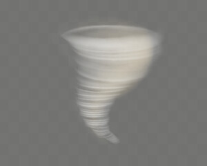 A glowing tornado. Rotating wind. Beautiful wind effect. Isolated on a transparent background. Vector illustration.