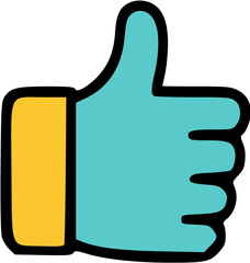 Obraz premium Cartoon Thumbs Up Hand Gesture Icon