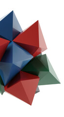 3D Abstract Geometric Shapes Polygonal Transparent Background Design